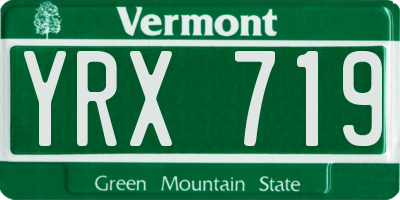 VT license plate YRX719