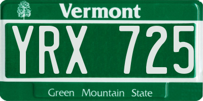VT license plate YRX725