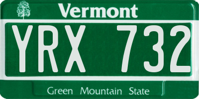 VT license plate YRX732