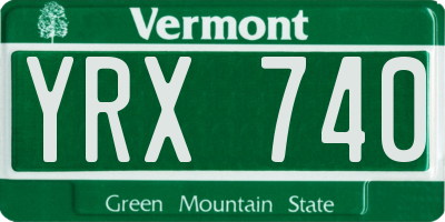 VT license plate YRX740