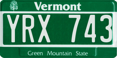 VT license plate YRX743