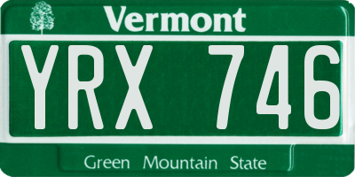 VT license plate YRX746