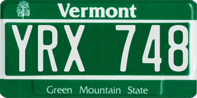 VT license plate YRX748