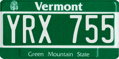 VT license plate YRX755