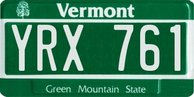 VT license plate YRX761