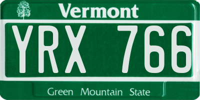 VT license plate YRX766