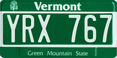 VT license plate YRX767