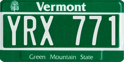 VT license plate YRX771