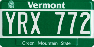 VT license plate YRX772