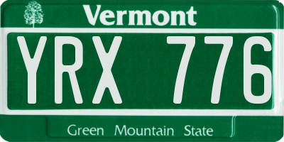 VT license plate YRX776