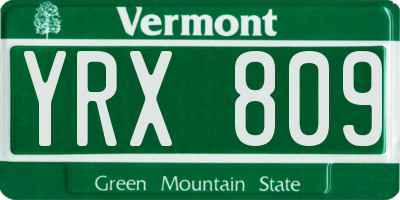 VT license plate YRX809