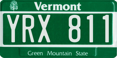 VT license plate YRX811