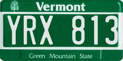 VT license plate YRX813