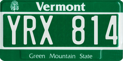 VT license plate YRX814