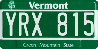 VT license plate YRX815