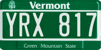 VT license plate YRX817