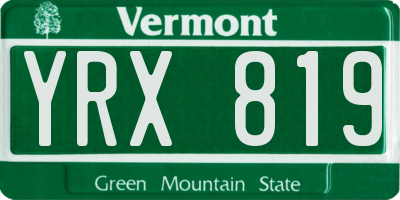 VT license plate YRX819