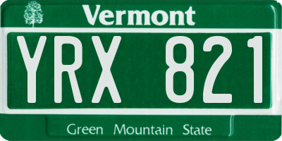 VT license plate YRX821