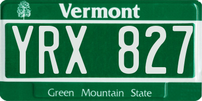 VT license plate YRX827