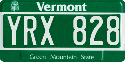 VT license plate YRX828