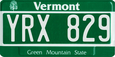 VT license plate YRX829