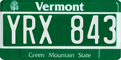 VT license plate YRX843