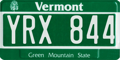 VT license plate YRX844