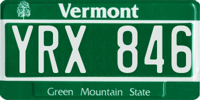 VT license plate YRX846