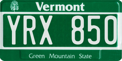 VT license plate YRX850