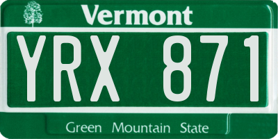 VT license plate YRX871
