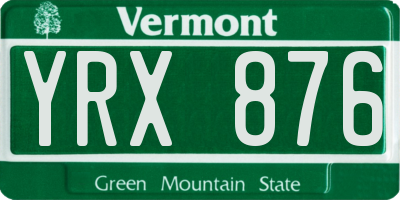 VT license plate YRX876