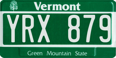VT license plate YRX879