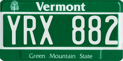 VT license plate YRX882