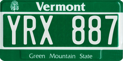 VT license plate YRX887