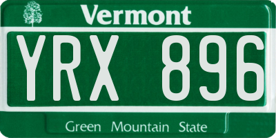VT license plate YRX896