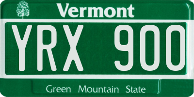 VT license plate YRX900