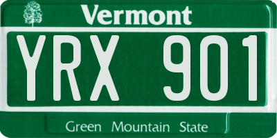 VT license plate YRX901