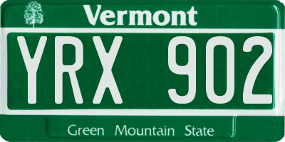 VT license plate YRX902
