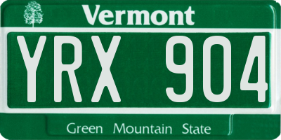 VT license plate YRX904