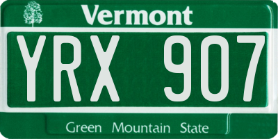 VT license plate YRX907