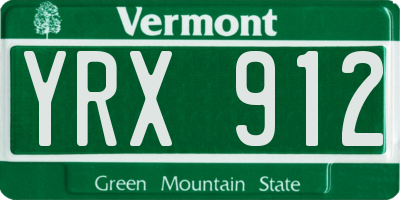 VT license plate YRX912