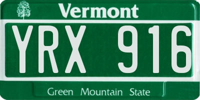 VT license plate YRX916