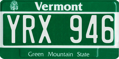 VT license plate YRX946