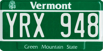 VT license plate YRX948