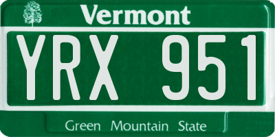 VT license plate YRX951