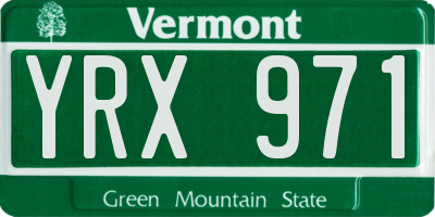 VT license plate YRX971