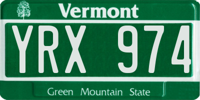 VT license plate YRX974