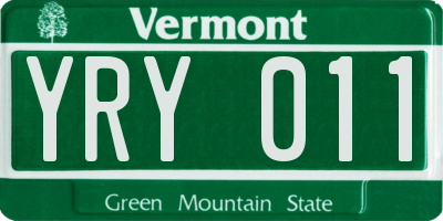 VT license plate YRY011
