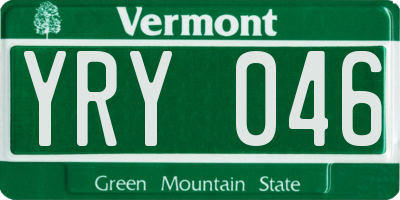 VT license plate YRY046