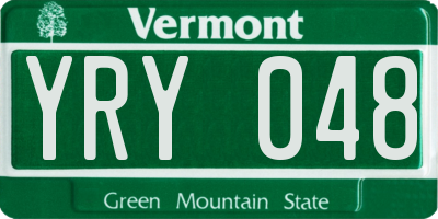 VT license plate YRY048